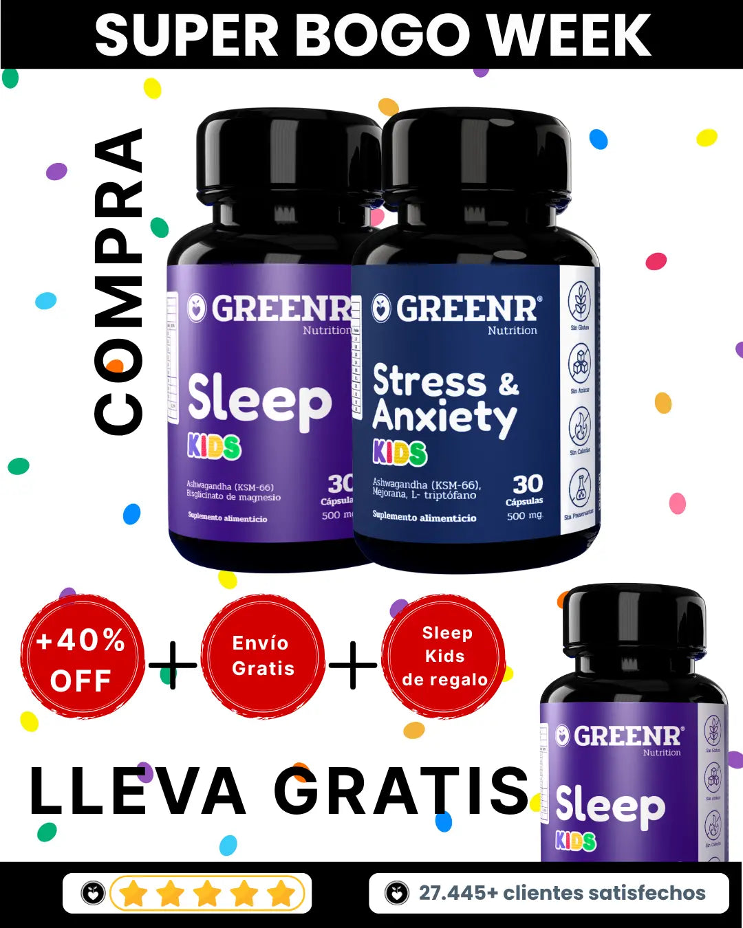 SUPER BOGO 3X2: COMPRA SLEEP KIDS + STRESS KIDS + LLEVA SLEEP KIDS GRATIS + 40% OFF+ ENVIO GRATIS