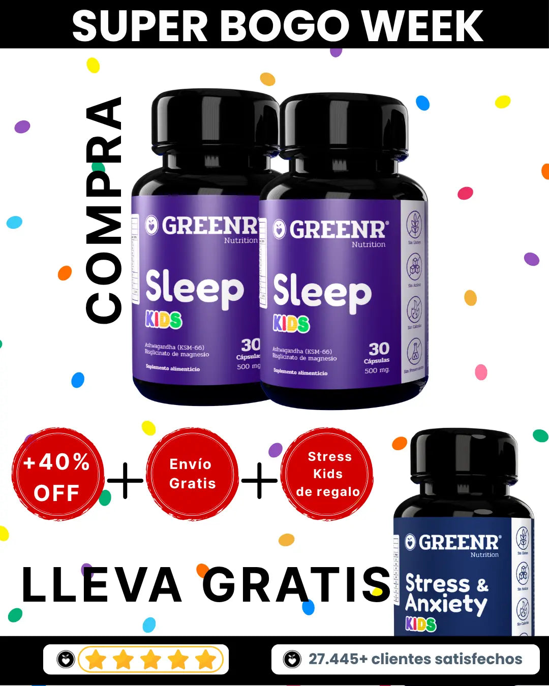 SUPER BOGO 3X2: COMPRA SLEEP KIDS X2 + LLEVA STRESS KIDS GRATIS + 40% OFF+ ENVIO GRATIS