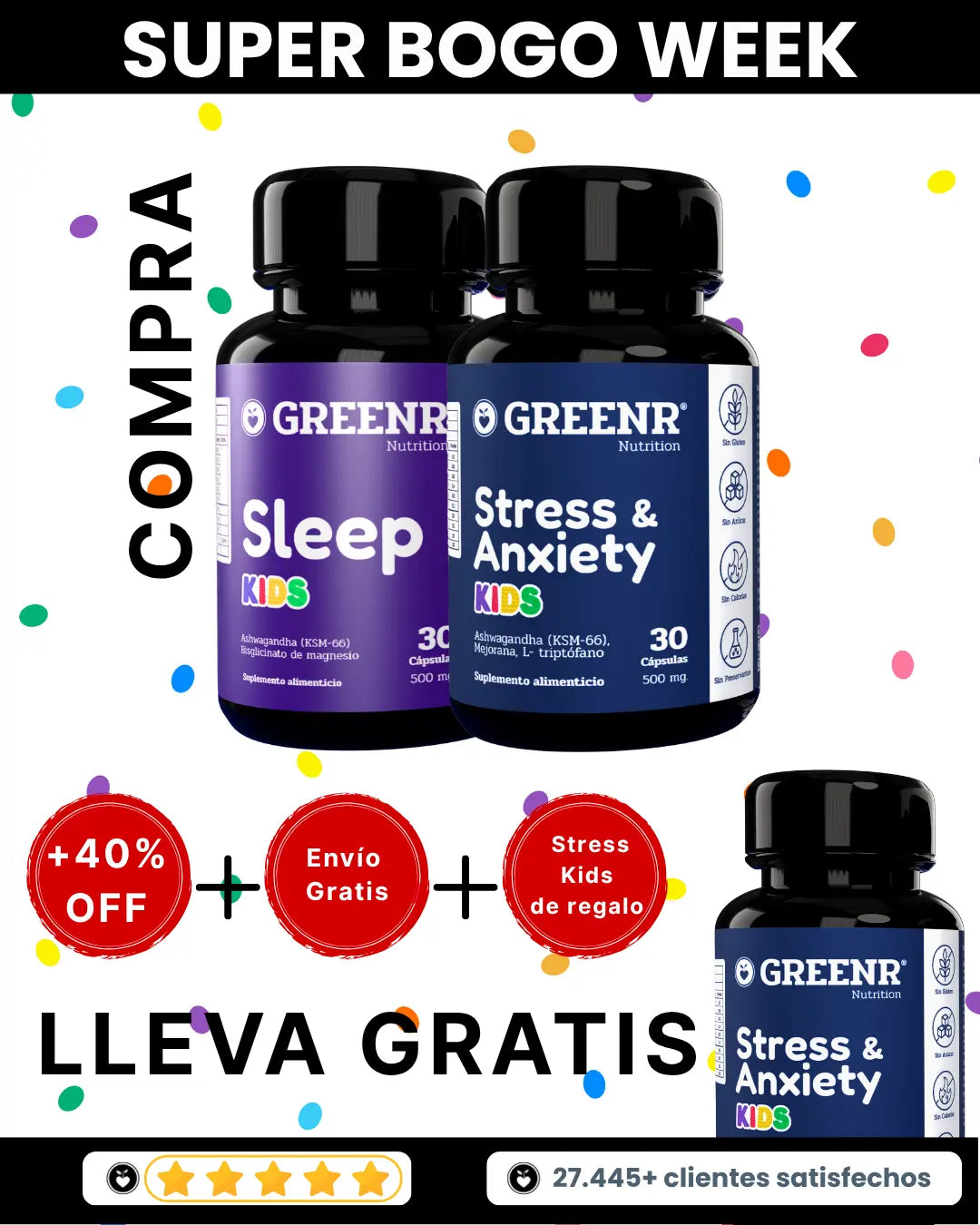 SUPER BOGO 3X2: COMPRA SLEEP KIDS + STRESS KIDS + LLEVA STRESS KIDS GRATIS + 40% OFF+ ENVIO GRATIS