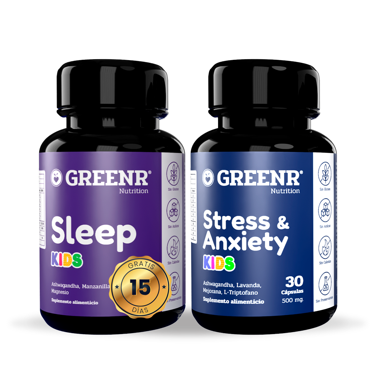 PROMO IMPERDIBLE (Tiempo limitado) Stress Kids + Sleep Kids (15 días Gratis) Greenr Nutrition