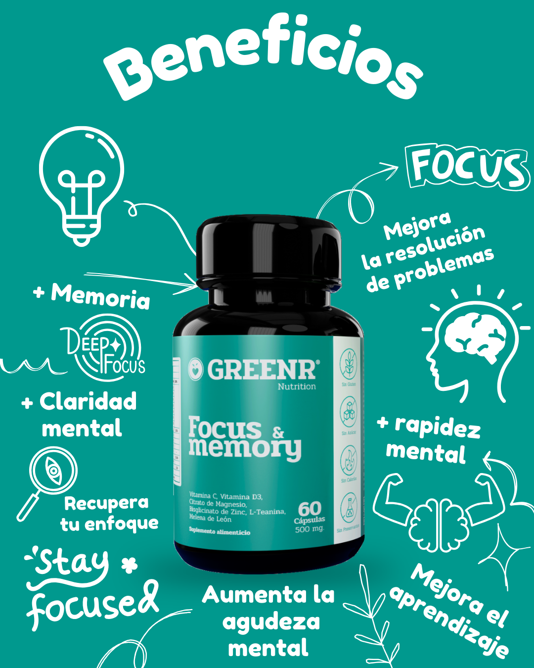 Focus & Memory Adulto Cápsulas
