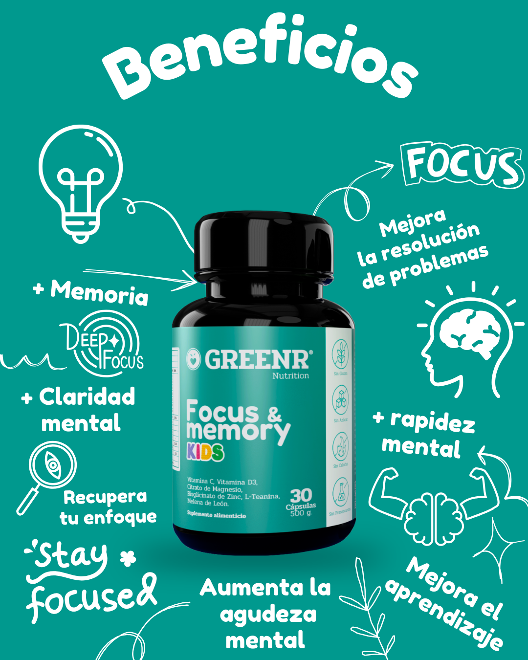 Focus & Memory Kids Cápsulas