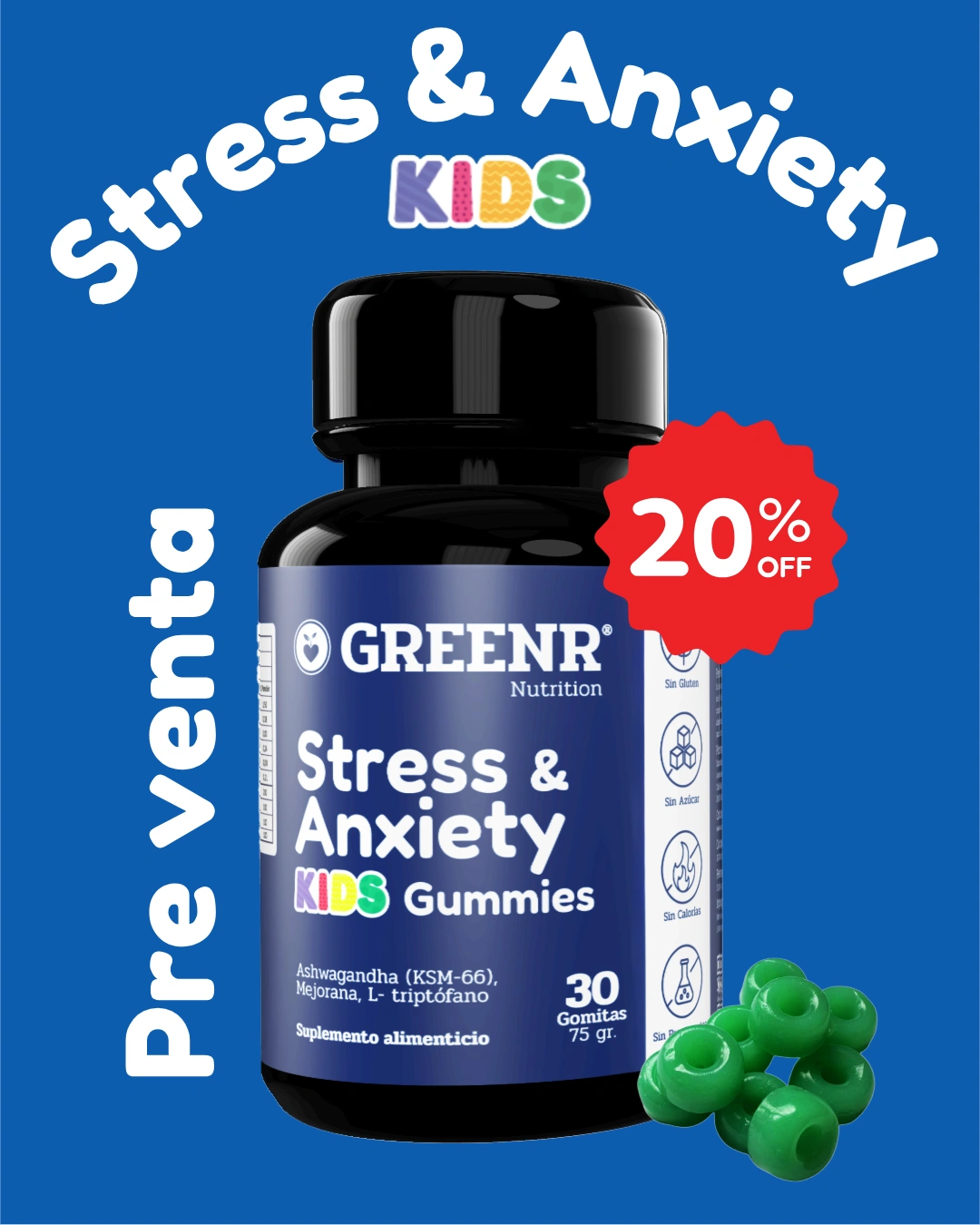 Stress & Anxiety Kids Gomitas Pre venta (tiempo limitado)
