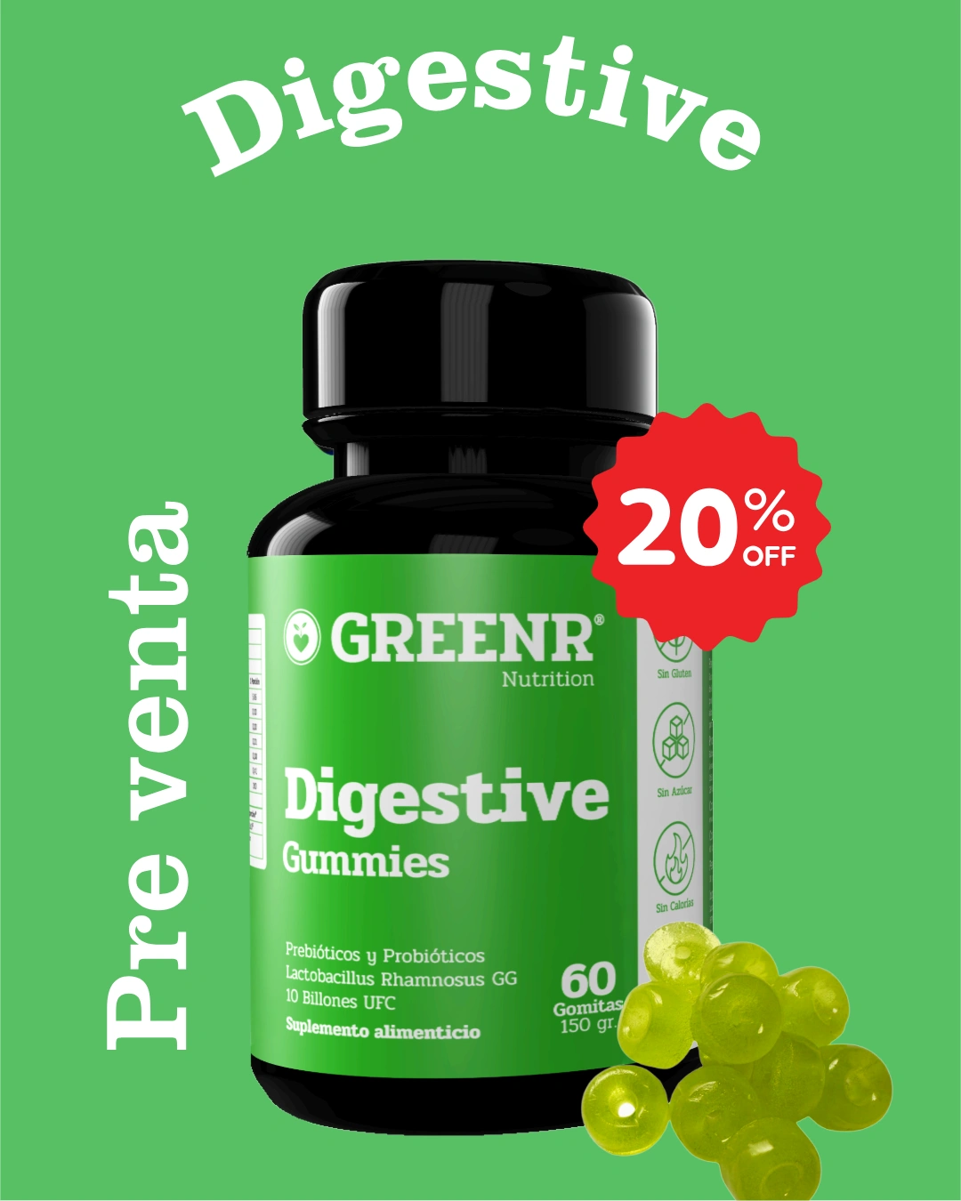 Digestive Adulto Gomitas Pre venta (tiempo limitado)