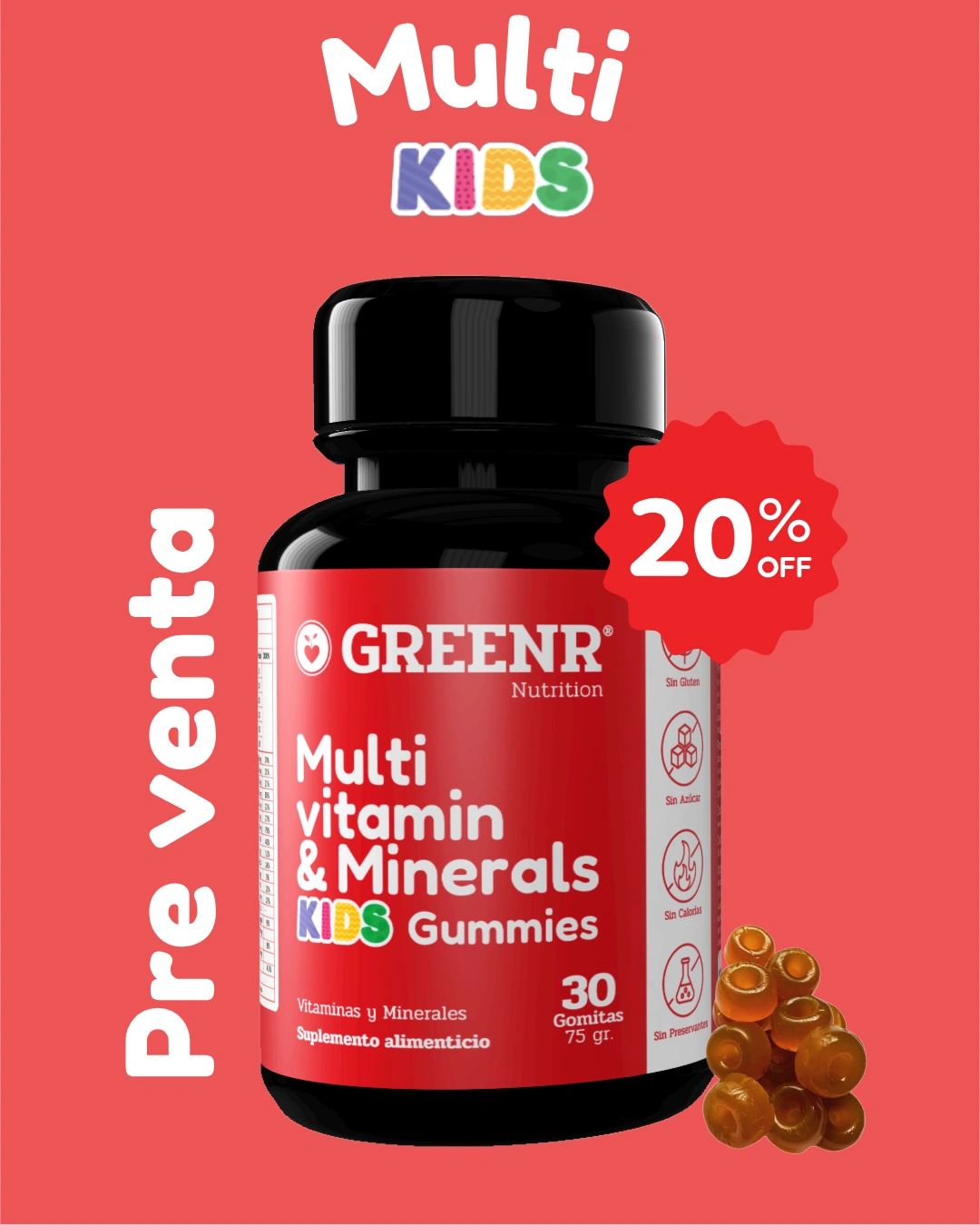Multivitamínico Kids Gomitas Pre venta (tiempo limitado)