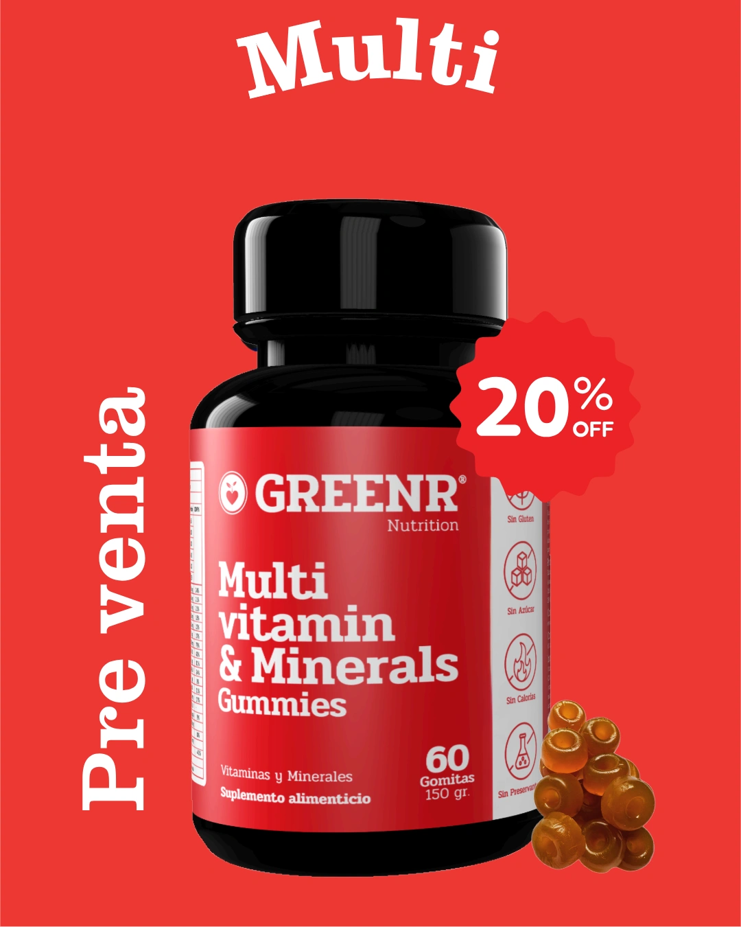 Multivitamínico Adultos Gomitas Pre venta (tiempo limitado)