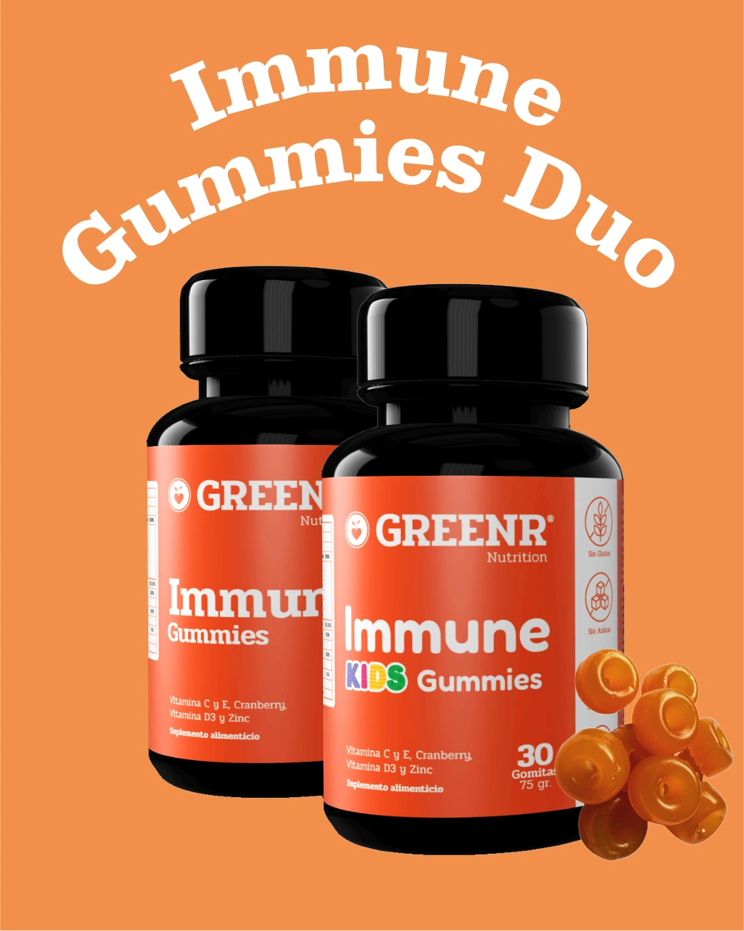 Immune Duo Gomitas, Adulto y Niño