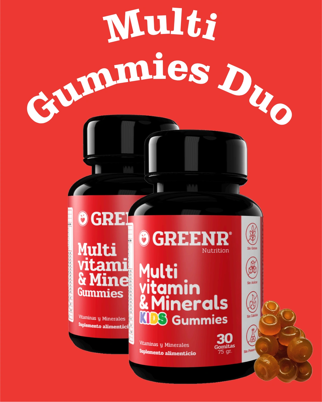 Multivitamin Duo Gomitas, Adulto y Niño